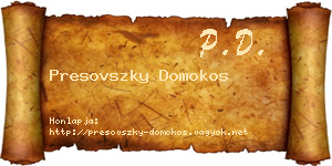 Presovszky Domokos névjegykártya